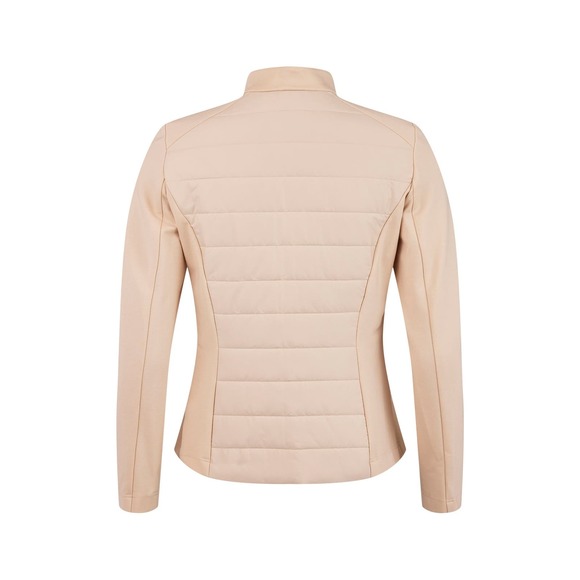 Women's Athleisure Jacket Size 12 I'CONA Zipper Cream Quilted European NWT - Picture 2 of 3